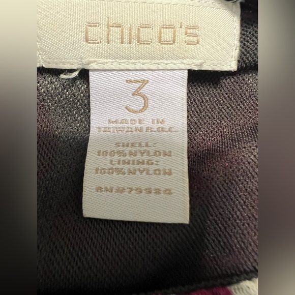 Chico’s size 3 Blouse Women’s Plus Size 16 Ombré Black and Pink Animal Print - Picture 5 of 7